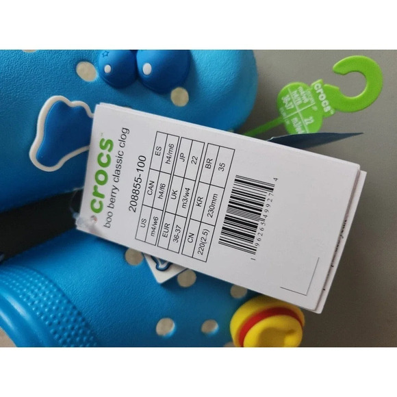 NEW Crocs x General Mills HALLOWEEN Boo Berry Classic Clog Size M4/W6 Monster - Picture 10 of 12